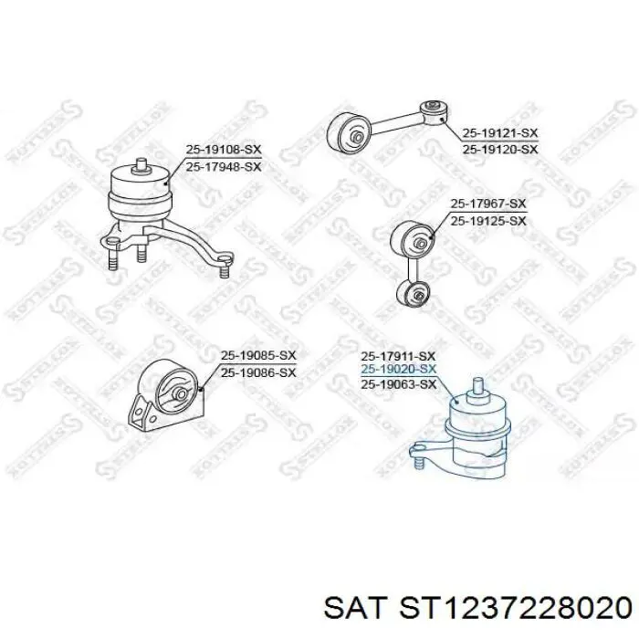 ST1237228020 SAT Подушка (опора) двигателя, левая