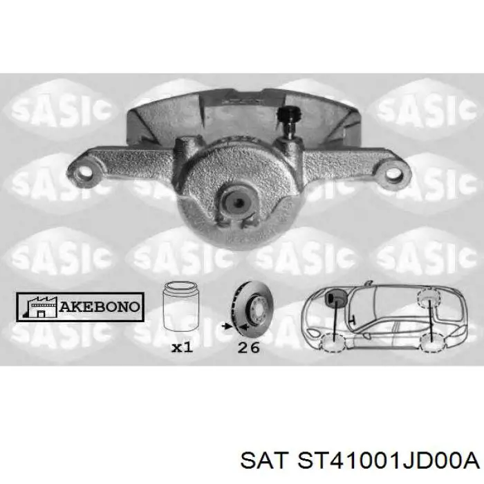 Суппорт тормозной передний правый ST41001JD00A SAT