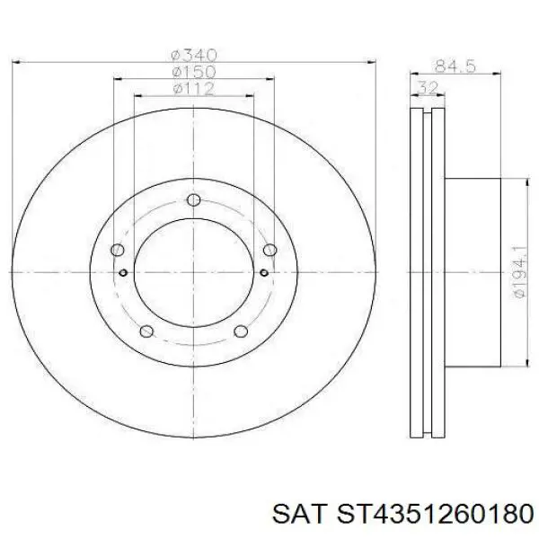 ST4351260180 SAT диск тормозной передний