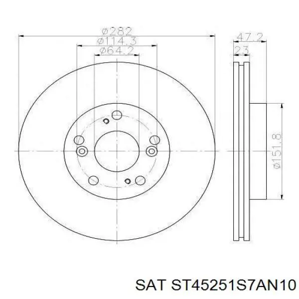 Передние тормозные диски ST45251S7AN10 SAT