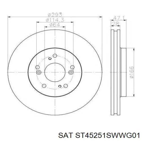 ST45251SWWG01 SAT диск тормозной передний