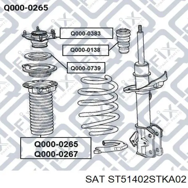 Пыльник амортизатора переднего ST51402STKA02 SAT