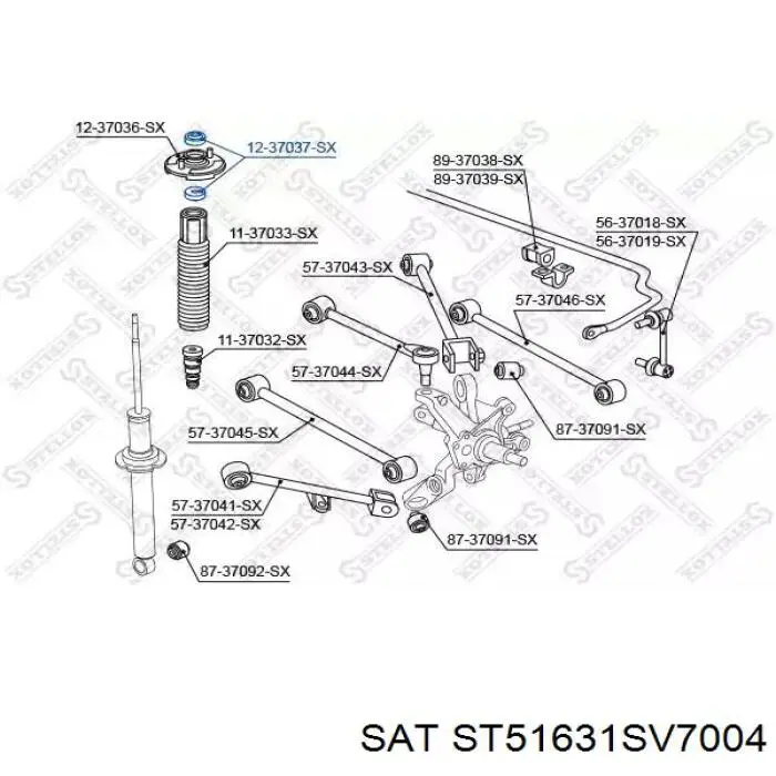 ST51631SV7004 SAT Втулка штока переднего амортизатора