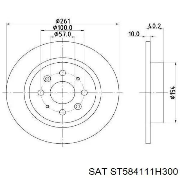 ST584111H300 SAT диск тормозной задний