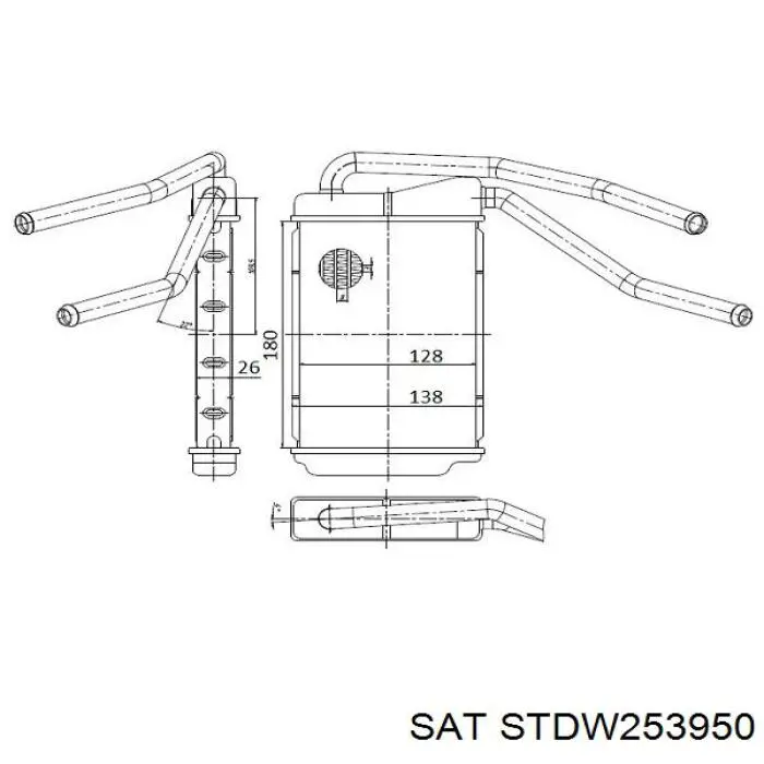 STDW253950 SAT радиатор печки