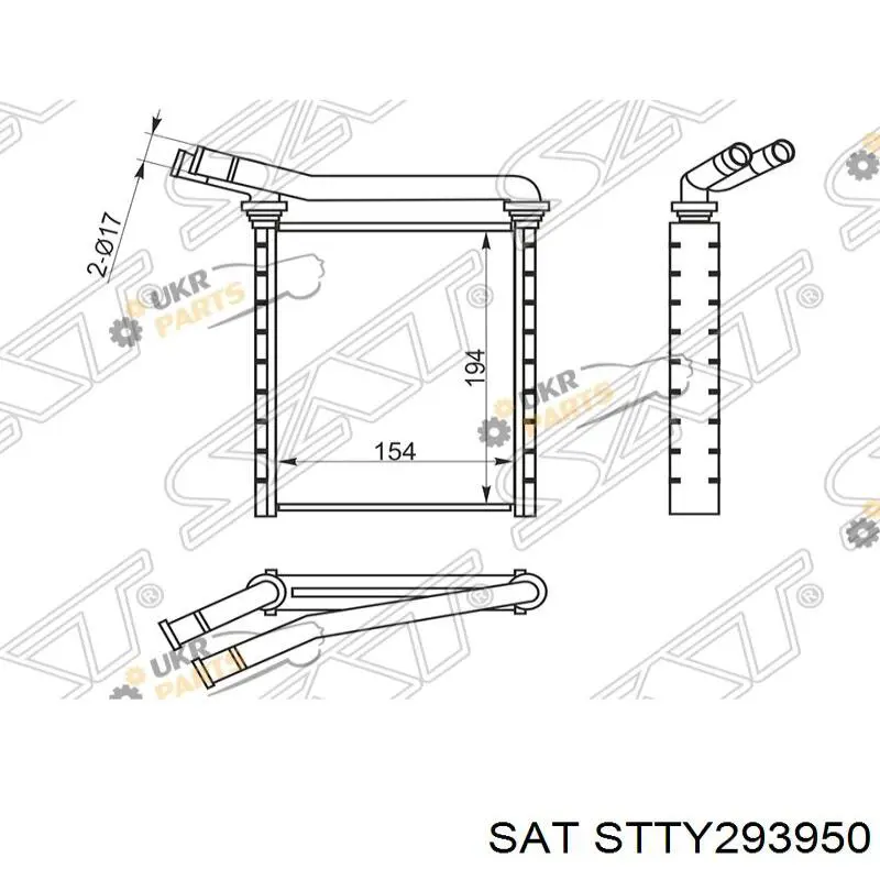 Радиатор печки STTY293950 SAT