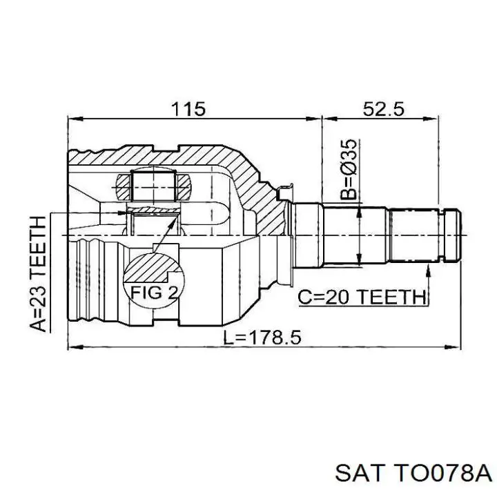 ШРУС наружный передний TO078A SAT