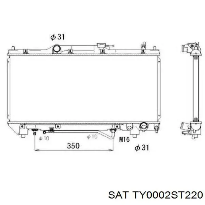 Радиатор TY0002ST220 SAT