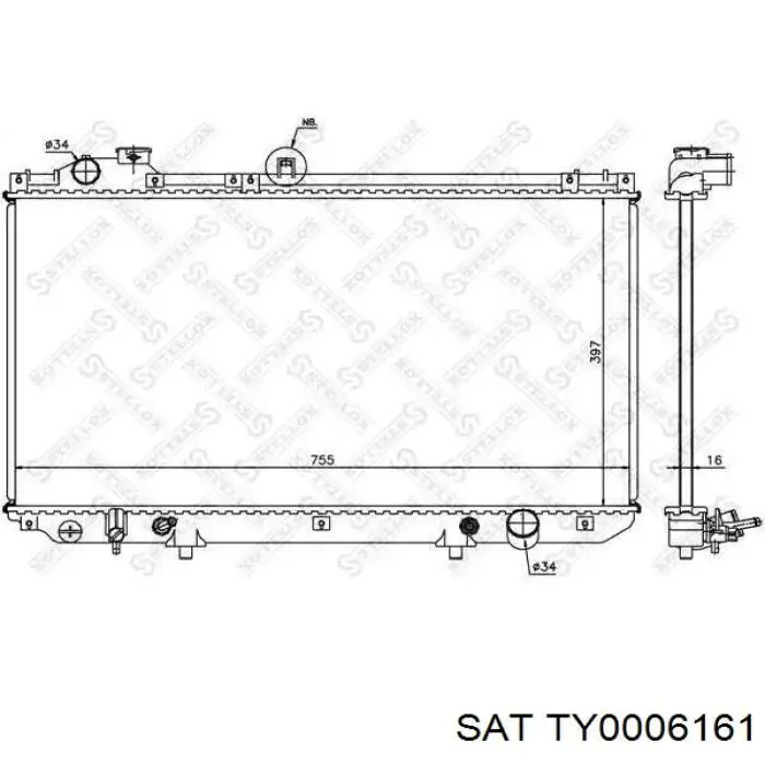 Радиатор TY0006161 SAT