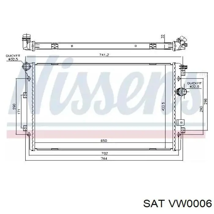 Радиатор VW0006 SAT