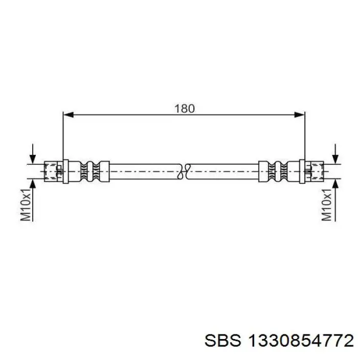 Шланг гальмівний задній 1330854772 SBS