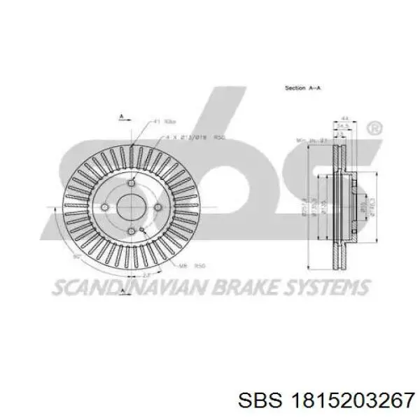 1815203267 SBS диск тормозной передний