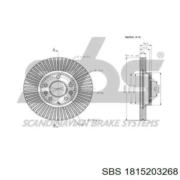 1815203268 SBS диск тормозной передний