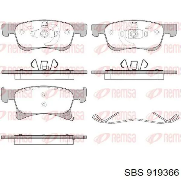 Задние барабанные колодки 919366 SBS