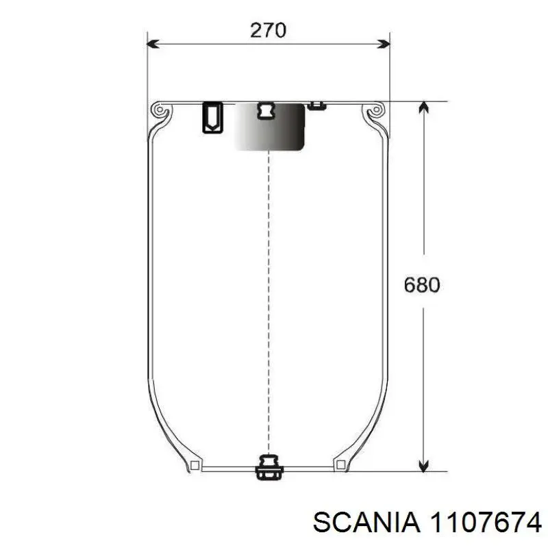 Пневмоподушка (пневморессора) моста 1107674 Scania