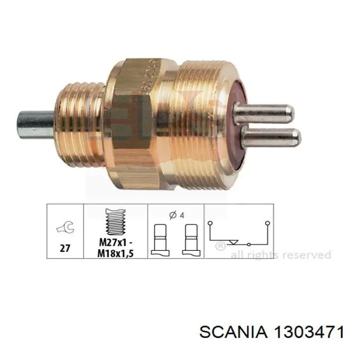 Датчик включения фонарей заднего хода 1303471 Scania