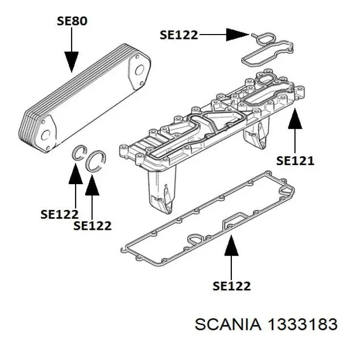 Масляный радиатор 1333183 Scania