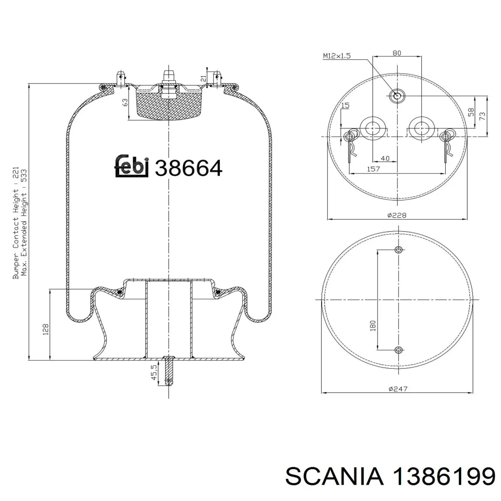 1386199 Scania Пневморессора задняя