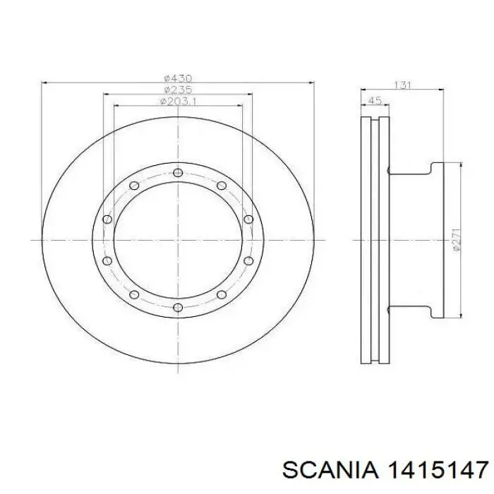 Передние тормозные диски 1415147 Scania