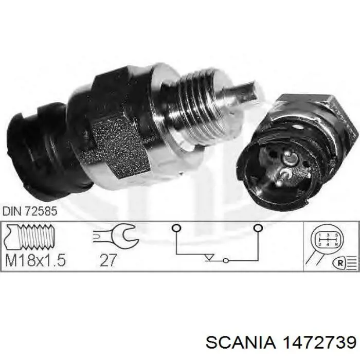 Включатель фонарей заднего хода Scania 1472739 цена, от 12.74 USD