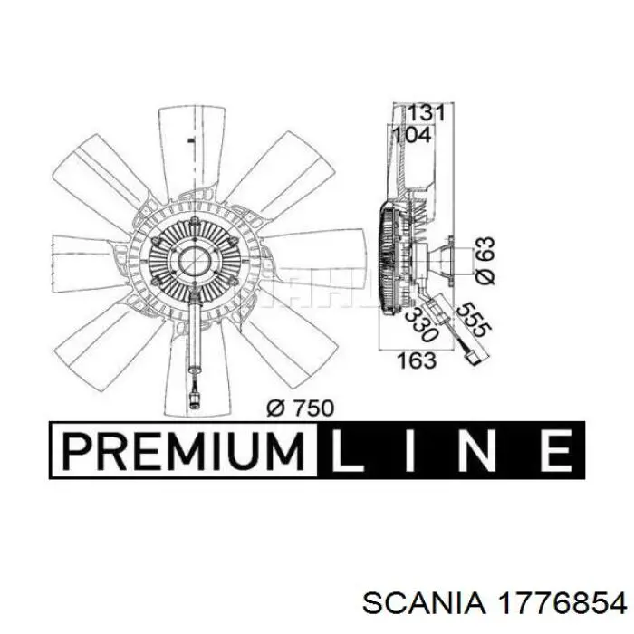 Вискомуфта вентилятора 1776854 Scania