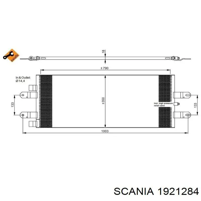 Конденсатор кондиционера Scania 1921284 цена, от 113.53 USD