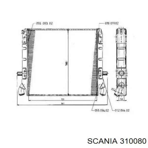 Радиатор 310080 Scania