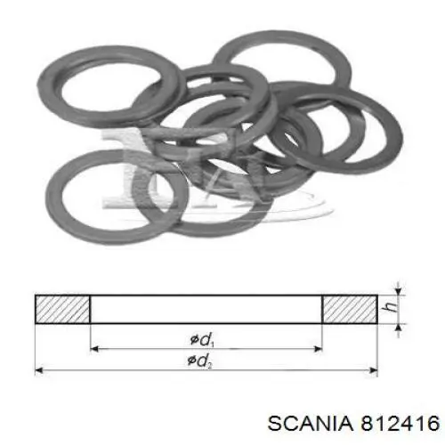 Прокладка пробки поддона двигателя 812416 Scania