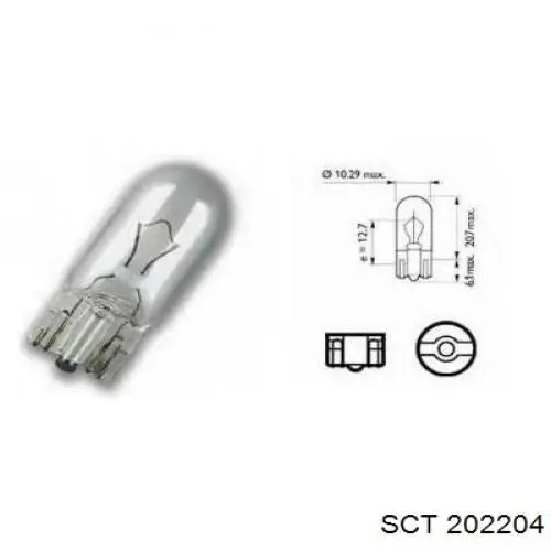 202204 SCT лампочка плафона освещения салона/кабины