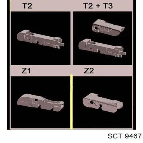 Щетка-дворник лобового стекла пассажирская 9467 SCT
