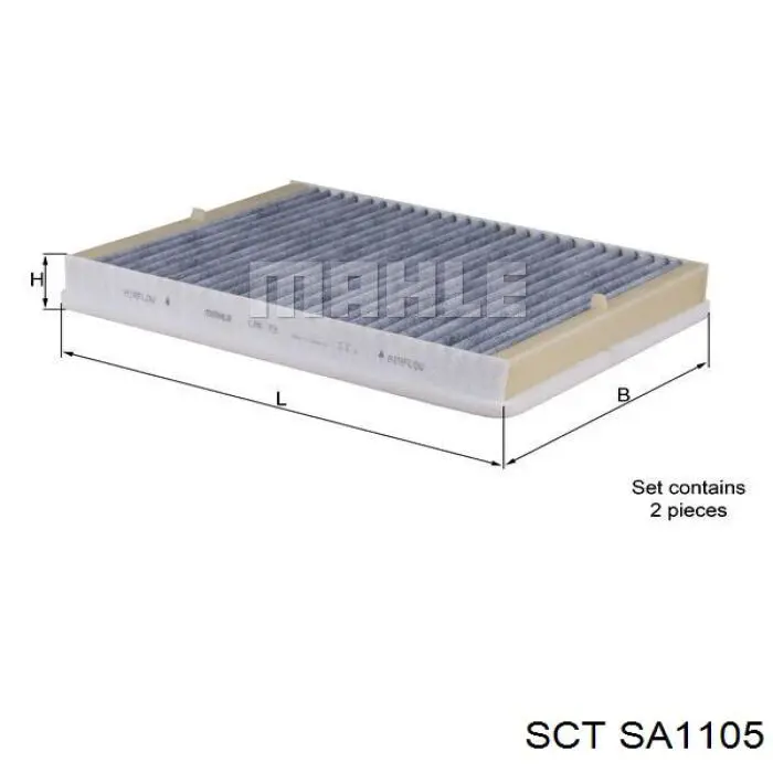 Фильтр воздушный отопителя SCT SA1105 цена, от 12.61 USD