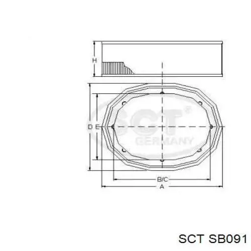 Воздушный фильтр SB091 SCT