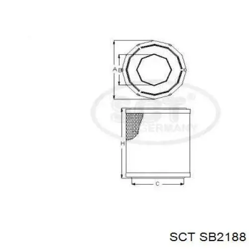 SB2188 SCT Воздушный фильтр двигателя