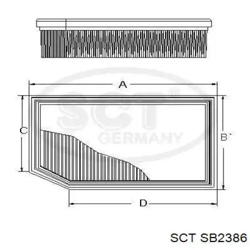 Воздушный фильтр SB2386 SCT