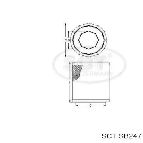 Воздушный фильтр SB247 SCT