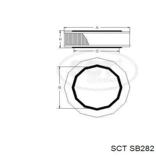 SB 282 SCT воздушный фильтр