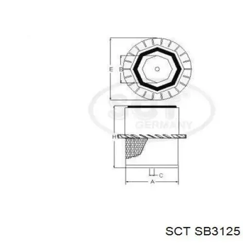 Воздушный фильтр SB3125 SCT