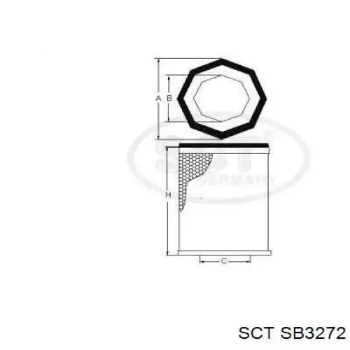 Воздушный фильтр SB3272 SCT