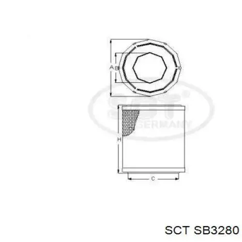 Воздушный фильтр SB3280 SCT