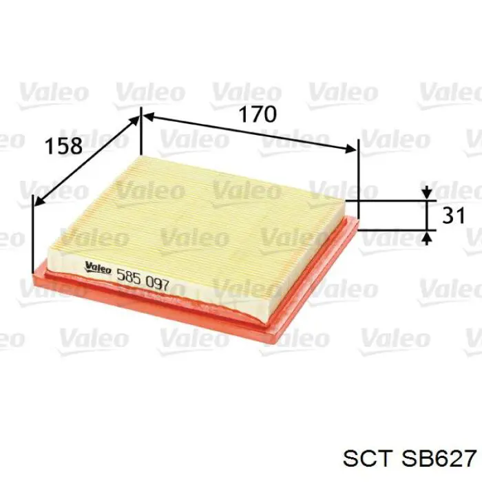 SB627 SCT Воздушный фильтр двигателя