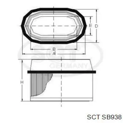 Воздушный фильтр SB938 SCT