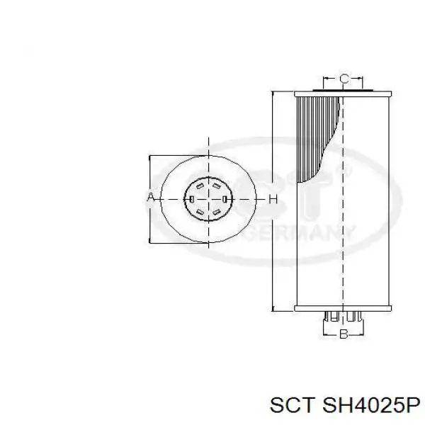 Масляный фильтр SH4025P SCT