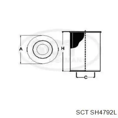 Filtro de aceite SH4792L SCT