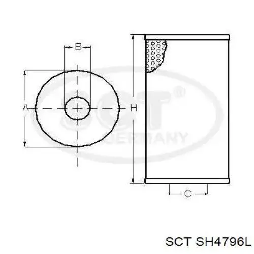 Масляный фильтр SH4796L SCT