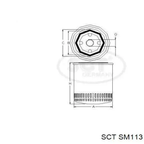 SM113 SCT Масляный фильтр двигателя
