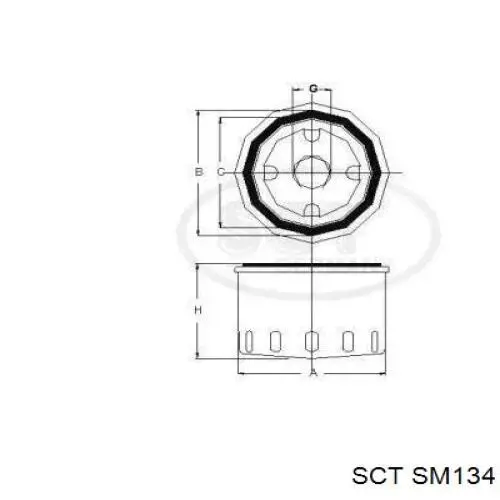 Filtro de aceite SM134 SCT