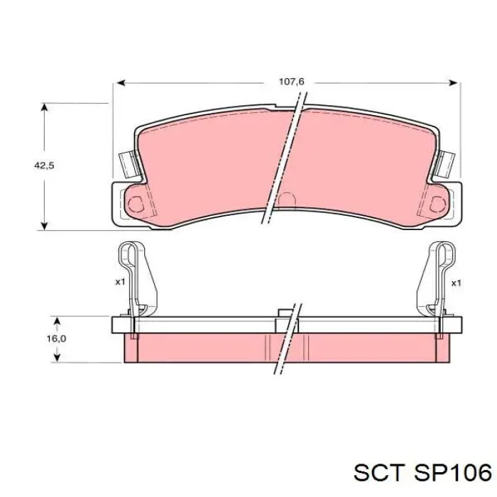 SP106 SCT Колодки тормозные дисковые комплект