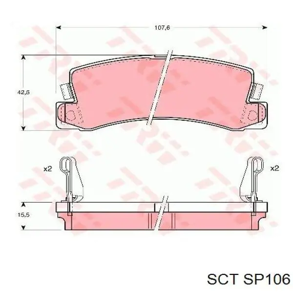 Колодки дисковые  SCT SP106 цена, от 15.29 USD