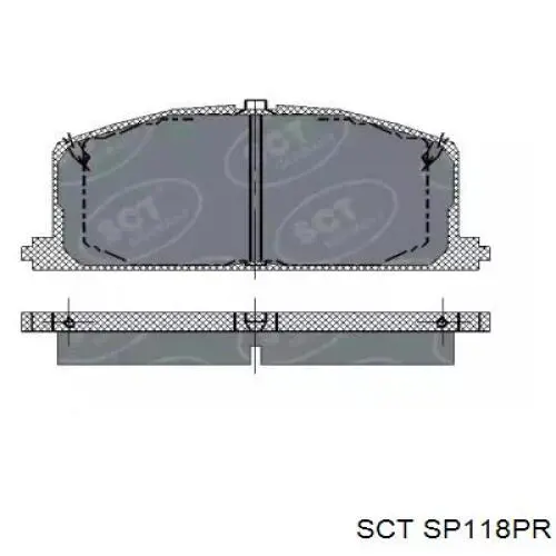 Передние тормозные колодки SP118PR SCT