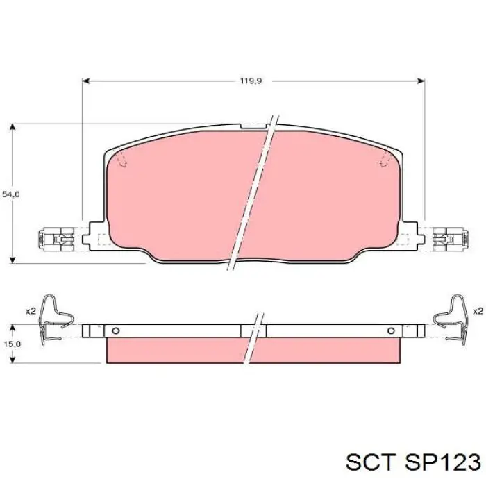 SP123 SCT передние тормозные колодки